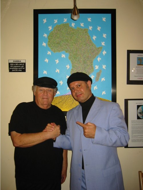 (BELOW) Metin with Jim Jenkins, the owner of the TREE OF LIFE GALLERY of Phoenix, Arizona and the founder and leading spirit of the CHILDREN WITH AIDS project